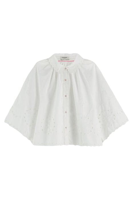 CROP SHIRT WITH BRODERIE ANGLAISE IN ORGANIC COTTON WHITE by Scotch & Soda