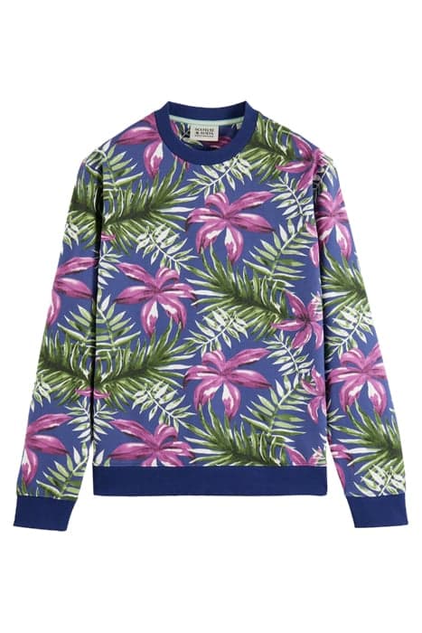 PRINTED CREWNECK FELPA SWEATSHIRT IN ORGANIC COTTON COMBO E by Scotch & Soda