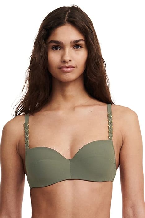 SW BRA TSHIRT HALF CUP MEMORY KHAKI GREEN by Chantelle