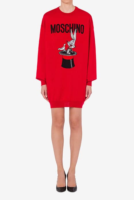 CHINESE NEW YEAR WOOL DRESS RED by Moschino