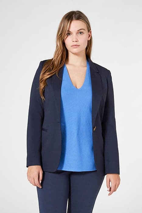 STRETCH MILANO-STITCH BLAZER JACKET DARK BLUE by Elena Mirò