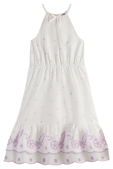 BRODERIE ANGLAISE RUFFLE HEM DRESS OFF WHITE by Scotch & Soda