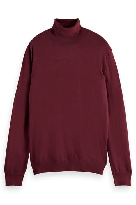 ECOVERO VISCOSE-BLEND TURTLENECK PULLOVER BORDEAUX MELANGE by Scotch & Soda