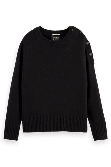 RELAXED FIT PULLOVER WITH BUTTON DETAIL BLACK SKY by Scotch & Soda