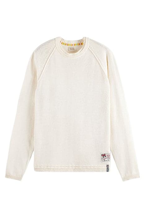 STRUCTURED MELANGE PULLOVER DENIM WHITE MELANGE by Scotch & Soda