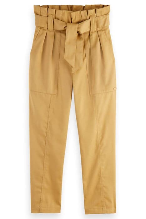 HIGH-RISE PAPERBAG TWILL PANTS SAND by Scotch & Soda