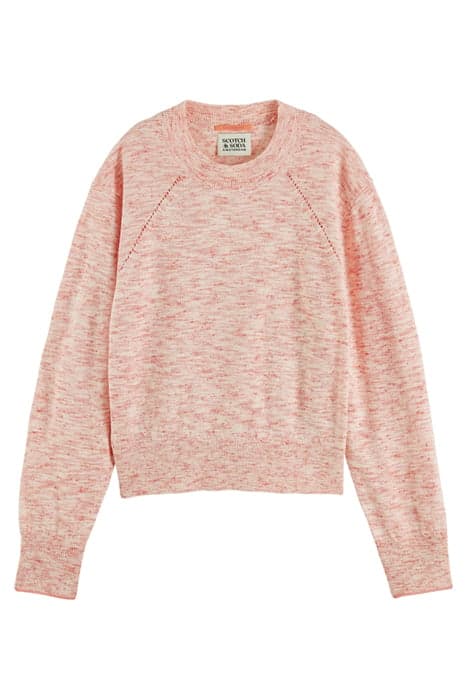 POINTELLE DETAIL CREWNECK PULLOVER PINK PUNCH MELANGE by Scotch & Soda