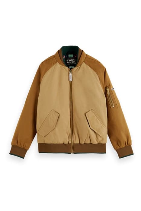 RAGLAN SLEEVE ARTWORK BOMBER JACKET SAND by Scotch & Soda