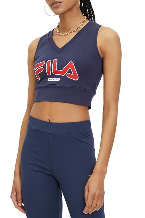 LAIXI CROPPED V-NECK TOP BLACK IRIS by FILA