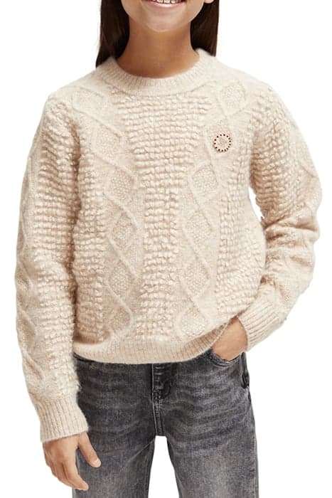 CABLE KNIT PULLOVER ECRU MELANGE by Scotch & Soda