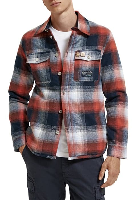 TEDDY LINED CHECKED OVERSHIRT BLUE RED CHECK by Scotch & Soda