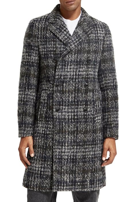 CHECK WOOL BLEND COAT MULTI GREY CHECK by Scotch & Soda