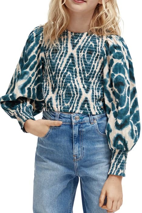 ALL-OVER PRINTED LONG-SLEEVED CROPPED TOP DISCO TIE DYE BOTT by Scotch & Soda