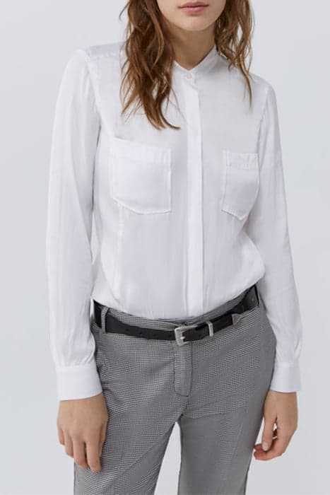 WHITE SATIN SHIRT WITH DIAMANTÉ SLOGAN ON BACK by IKKS