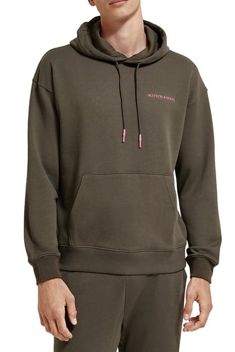 UNISEX ORGANIC COTTON HOODIE DARK TAUPE by Scotch & Soda