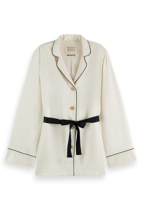 EMBROIDERED PYJAMA BLAZER ECRU by Scotch & Soda