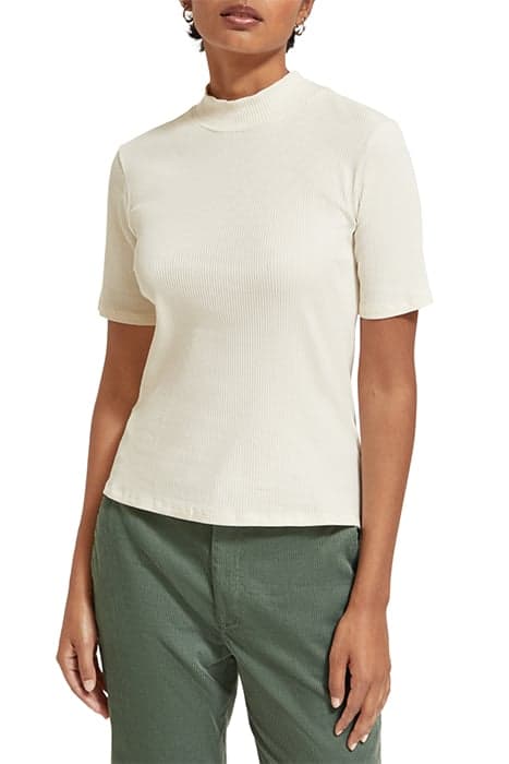 MOCK NECK RIBBED SLIM-FIT TOP SOFT ICE by Scotch & Soda