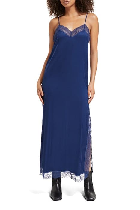 CAMI MAXI DRESS WITH LACE DETAIL DUTCH BLUE by Scotch & Soda