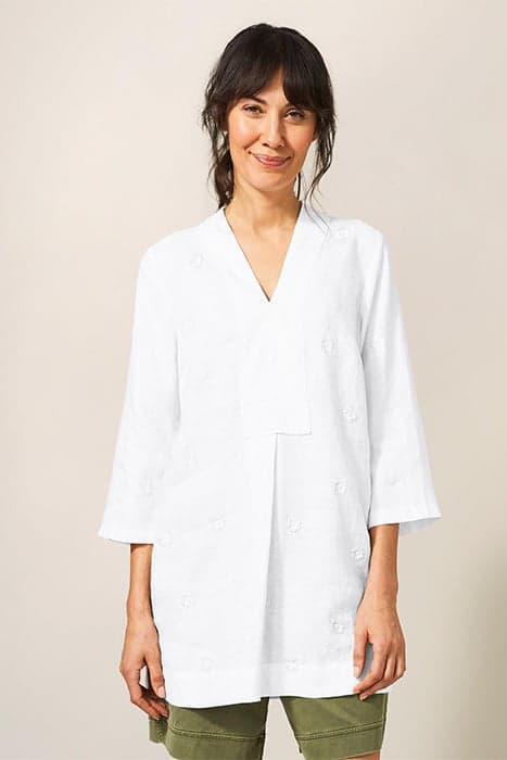 MARIANNE LINEN TUNIC WHITE MULTI by White Stuff