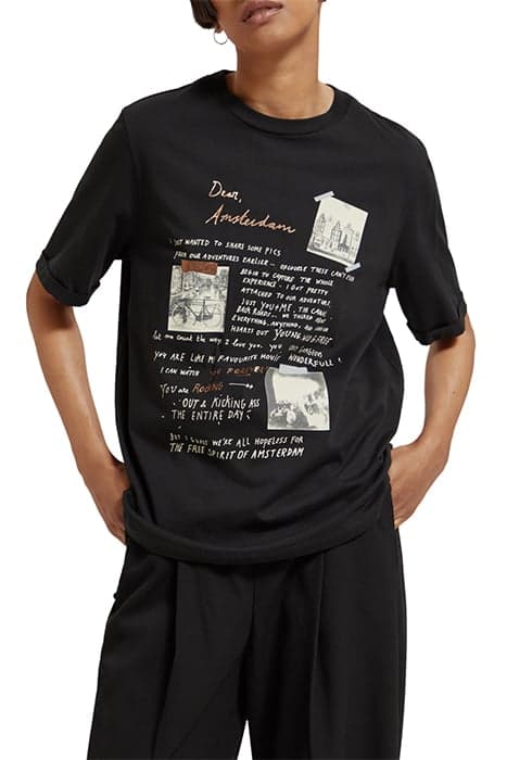 DEAR AMSTERDAM RELAXED FIT T-SHIRT EVENING BLACK by Scotch & Soda