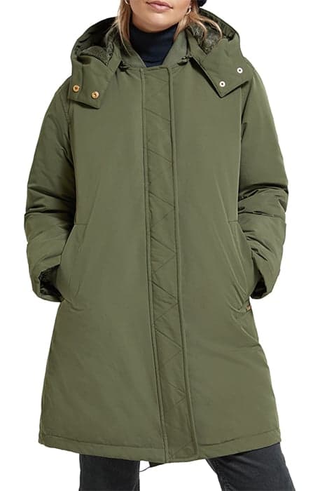 WATER REPELLENT MID LENGTH PARKA WITH REPREVE® FILLING MILIT by Scotch & Soda