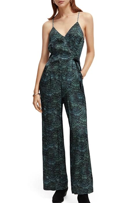 WAISTED BELT DETAIL JUMPSUIT FEATHER BOTTLE GREEN by Scotch & Soda