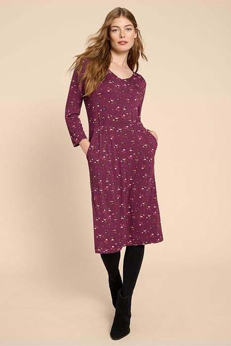 TALLIE ECO VERO JERSEY DRESS PURPLE PRINT by White Stuff