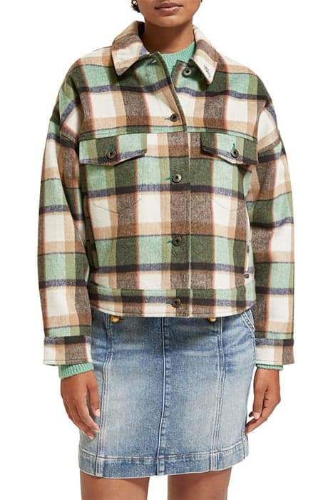 GREEN CHECK SHORT JACKET FROZEN MINT CHECK by Scotch & Soda