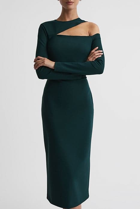 TIFFANY-JERSEY BODYCON CU TEAL by Reiss