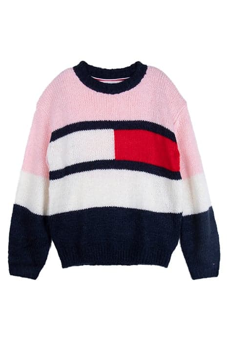 FLAG SWEATER Delicate Pink/ Twilight Navy by Tommy Hilfiger