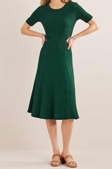 CUT OUT KNITTED MIDI DRESS EMERALD NIGHT by Boden