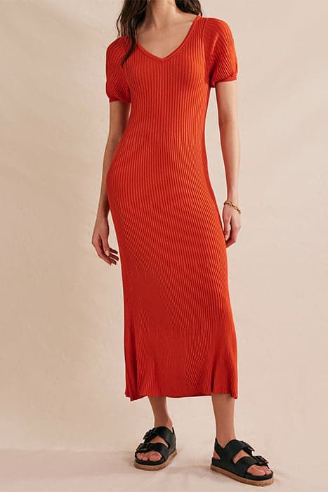 ANGLED EMPIRE KNITTED DRESS KUMQUAT by Boden