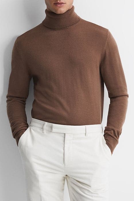 CAINE-LS MERINO ROLL NECK BROWN SUGAR by Reiss