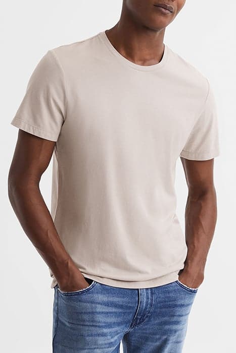 PAIGE-CASH CREW NECK TEE OYSTER by Reiss