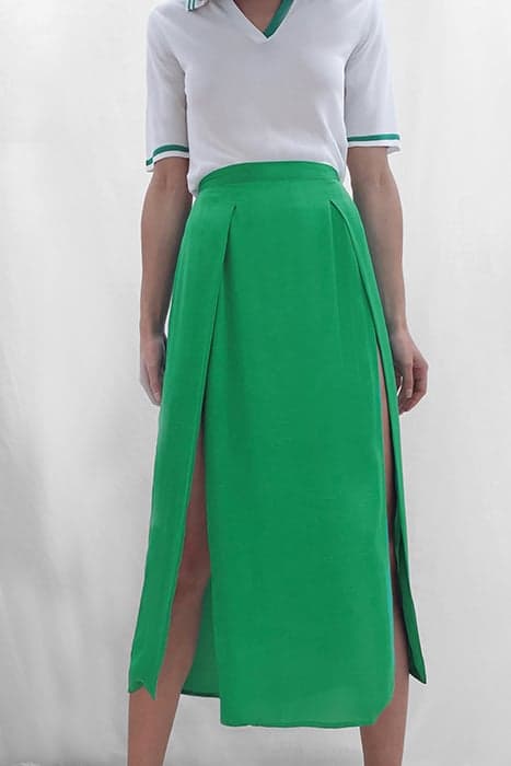 INU SATIN SLIP SKIRT PALM GREEN by French Connection