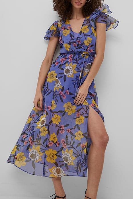 ELOISE CRINKLE MIDI DRESS BAY BLUE MULTI by French Connection