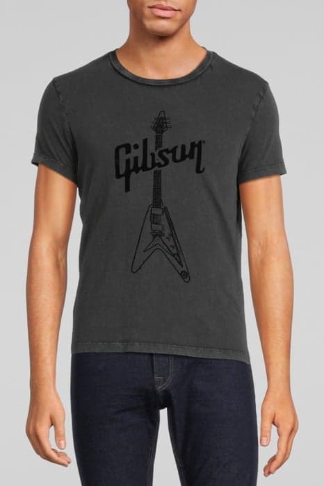 GREY GIBSON ELECTRIC GUITAR IMAGE T-SHIRT ANTHRACITE by IKKS