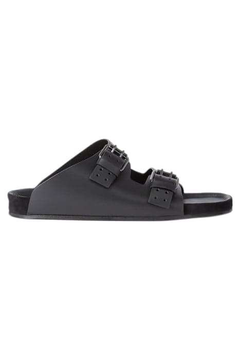 LEATHER SANDAL WITH METAL BUCKLES BLACK by The Kooples