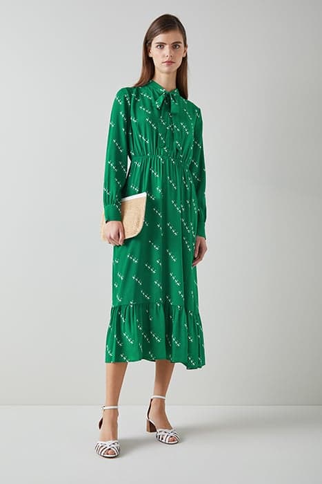 DR BRIDGET MONKEY DRESS GREEN/CREAM by LK Bennett