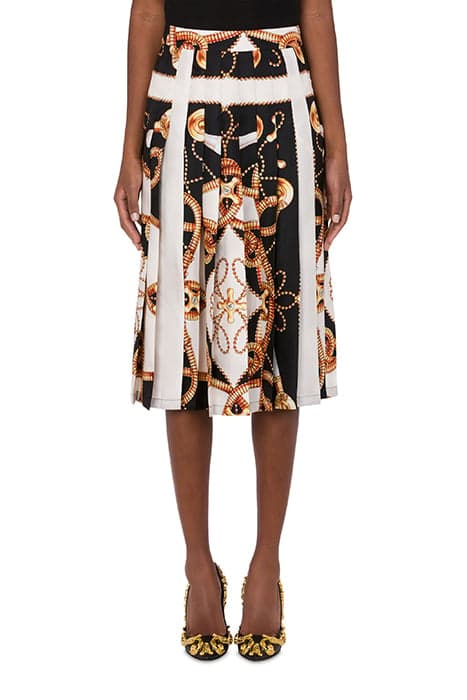 FAUCETS PRINT SILK SKIRT BLACK by Moschino