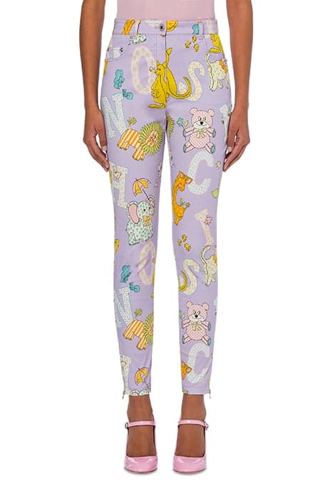 CIRCUS LOGO GABARDINE TROUSERS PURPLE by Moschino