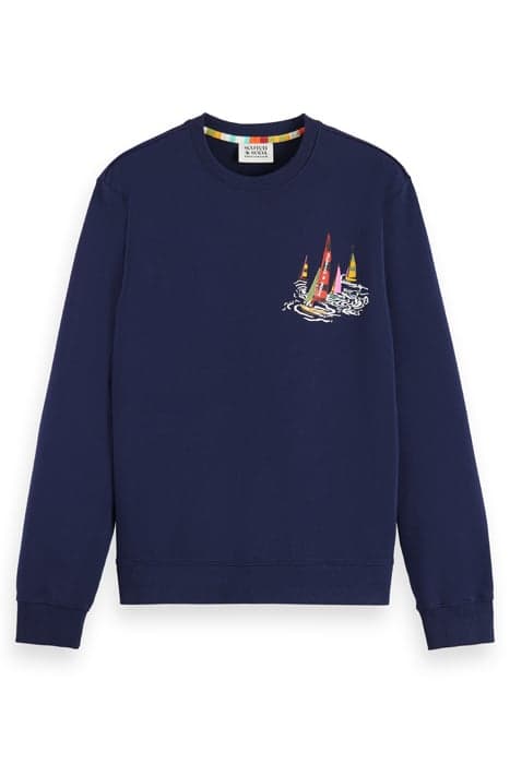 FRONT BACK BOATING ARTWORK SWEATSHIRT NAVY BLUE by Scotch & Soda