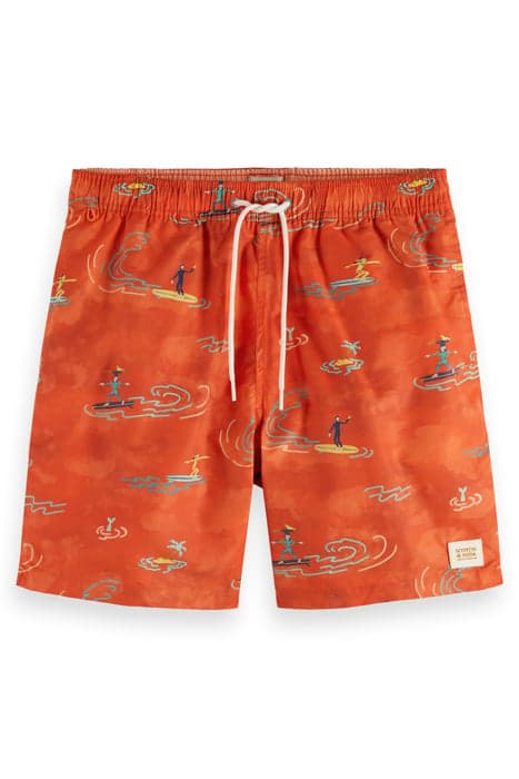 MID LENGTH SWIM SHORT ALL OVER PRINT RED SURFER AOP by Scotch & Soda