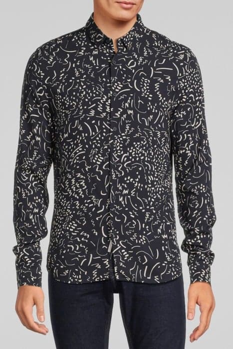 NAVY LENZING™ ECOVERO™ GRAFFITI PRINT REGULAR SHIRT NAVY by IKKS