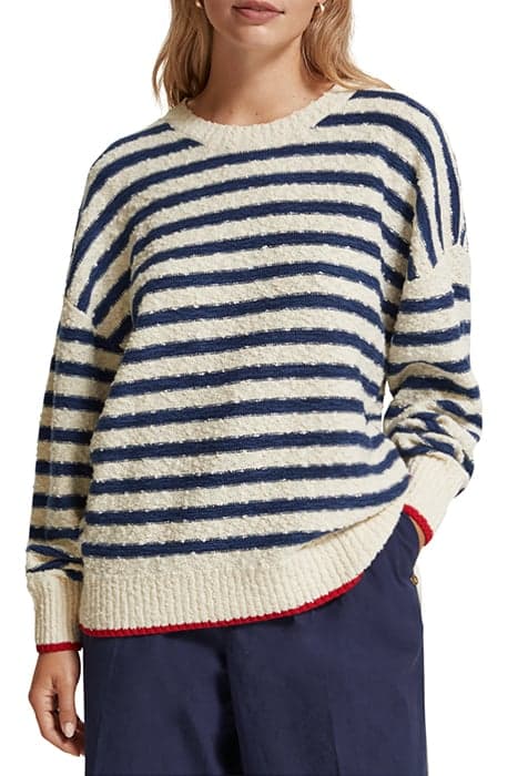 OVERSIZED TEXTURED BRETON STRIPED PULLOVER BRETON STRIPE by Scotch & Soda