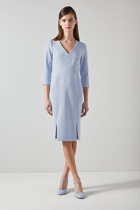 DR SKY - V NECK DRESS LIGHT BLUE by LK Bennett