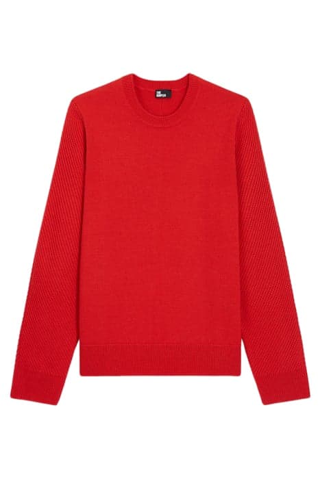 ROUND NECK SWEATER WITH POINT DETAILS ON THE SIDE RED by The Kooples