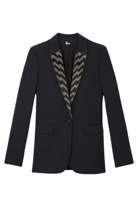 EMBROIDERED JACKET WITH LAPEL BLACK by The Kooples