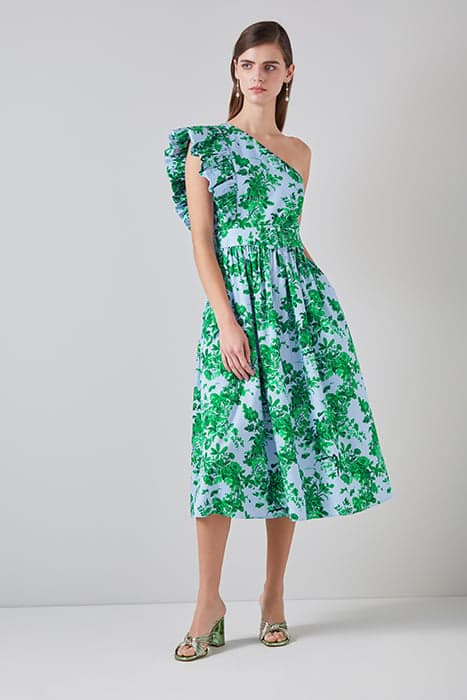 DR MAUD NEON PRINT DRESS BLUE by LK Bennett