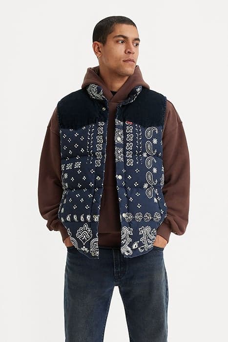 WESTERN SUPER PUFFER VST BARKLEY BANDANA by Levi's